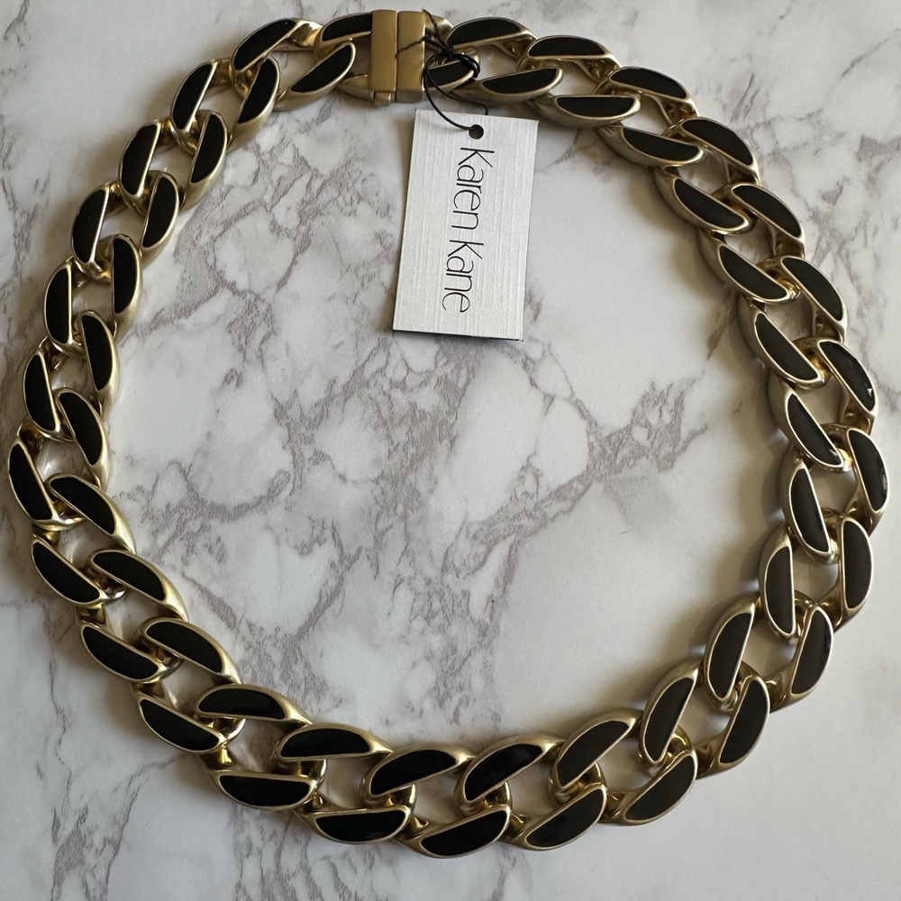 Karen Kane Gold and Black Link Necklace